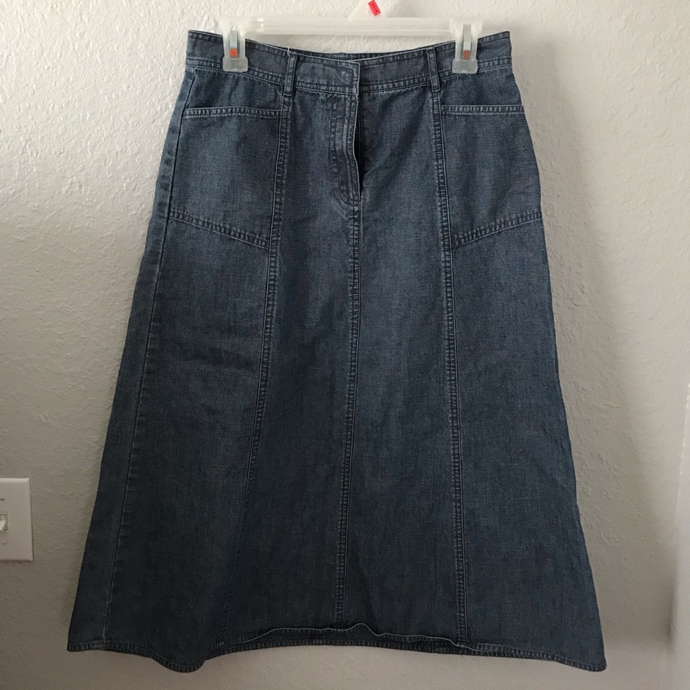 Christopher & Banks Denim Midi Skirt